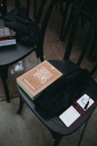 Book on guest seat at ceremony