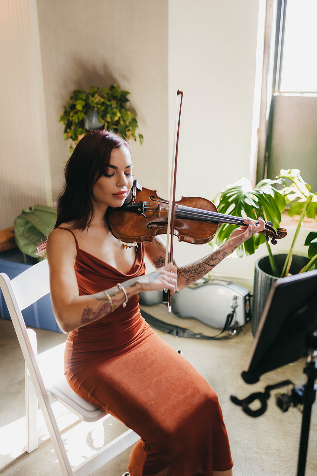 Violinist playing at a ceremony