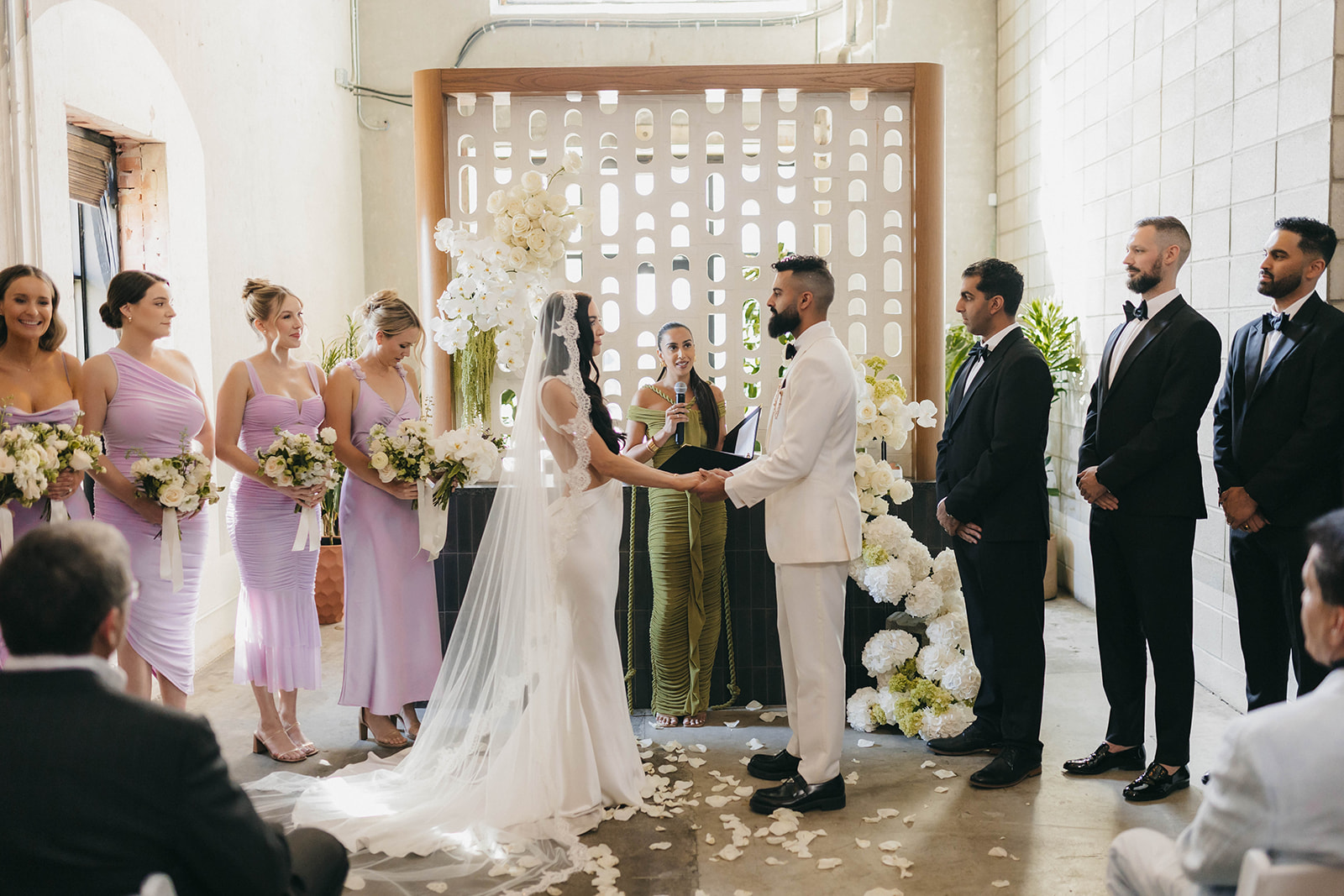 Couple during ceremony at Fortuna's Row
