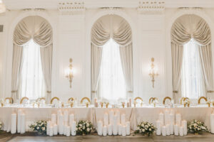 A long elegant head table at the Fairmont Palliser