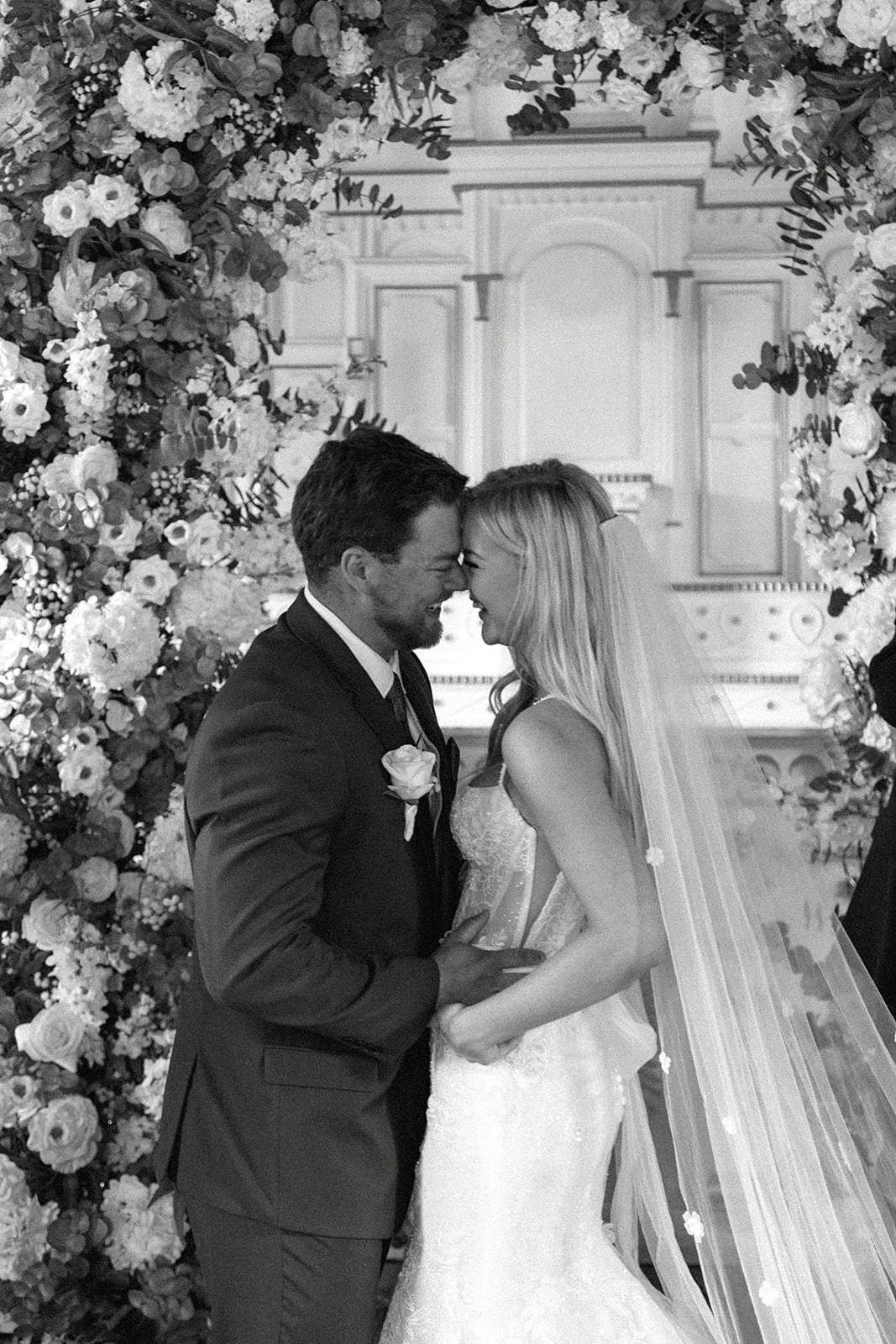 Couple getting married in small church