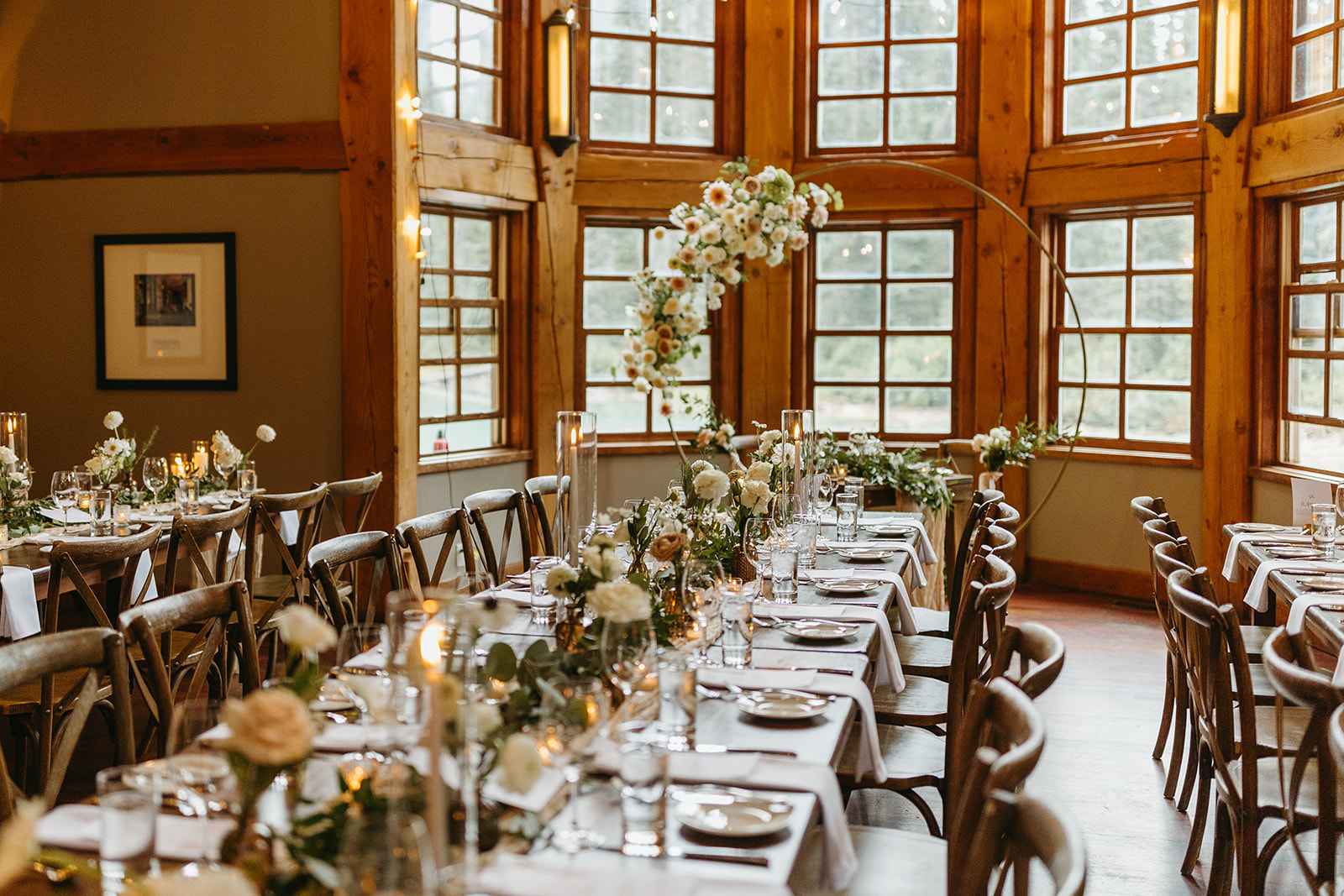 reception set up at emerald lake lodge
